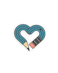 Designer Stickers - Pencil Heart Set - Pack of 3