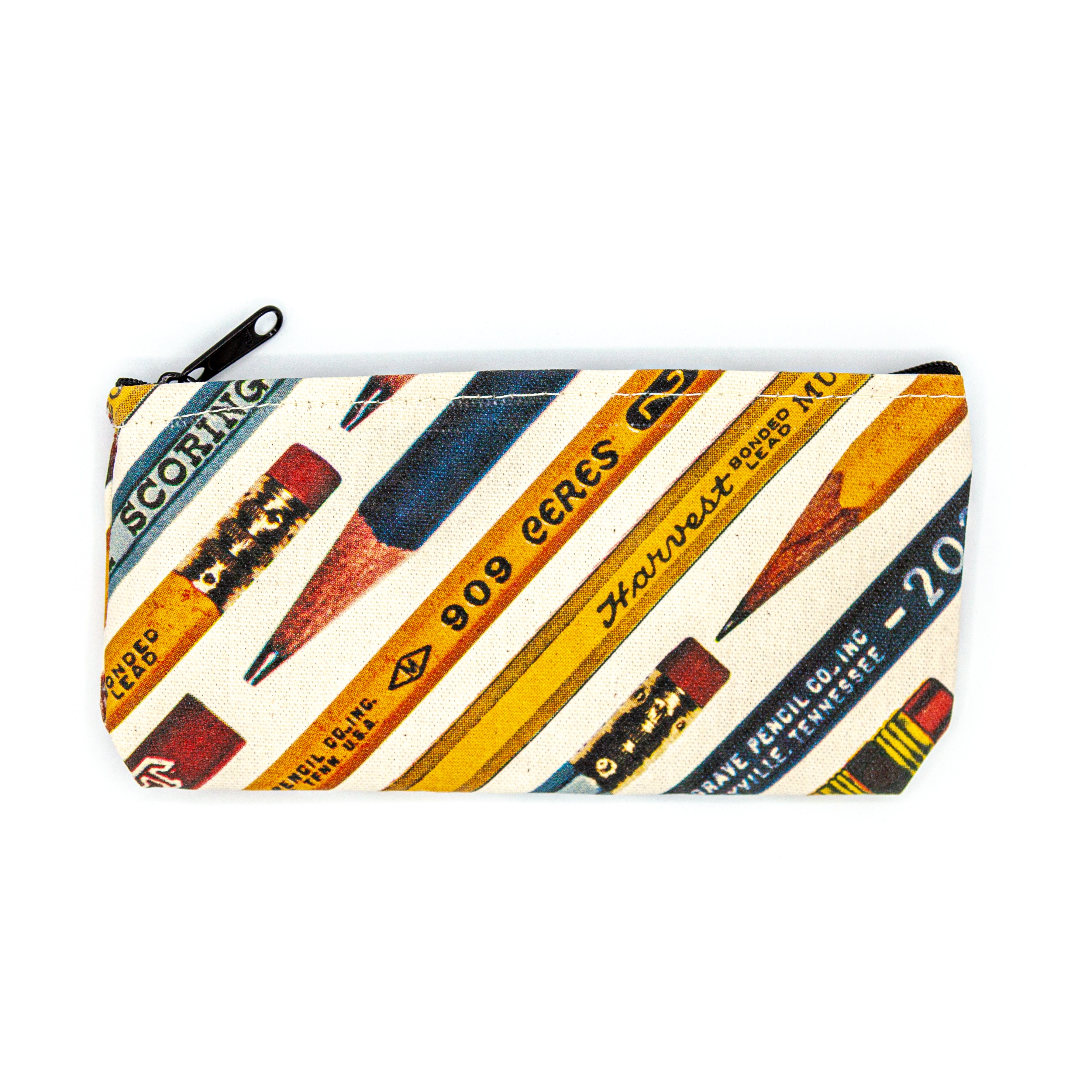 Zippered Waxed Canvas Pencil Pouch