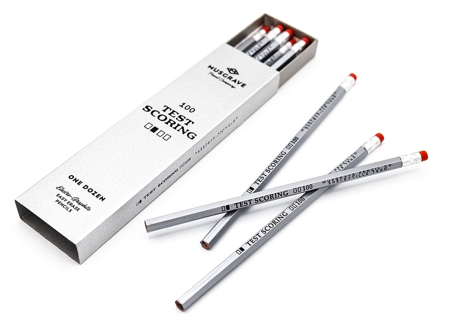 Test Scoring 100 Soft Core Silver Hex Pencil by Musgrave Pencil Company